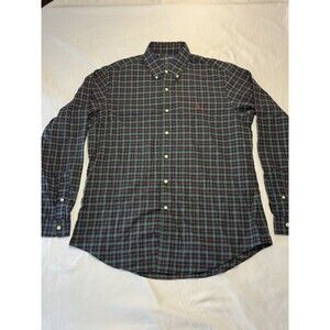 Ralph Lauren Shirt Green Button Down Preppy Classic Plaid Checkered Shirt Mens L